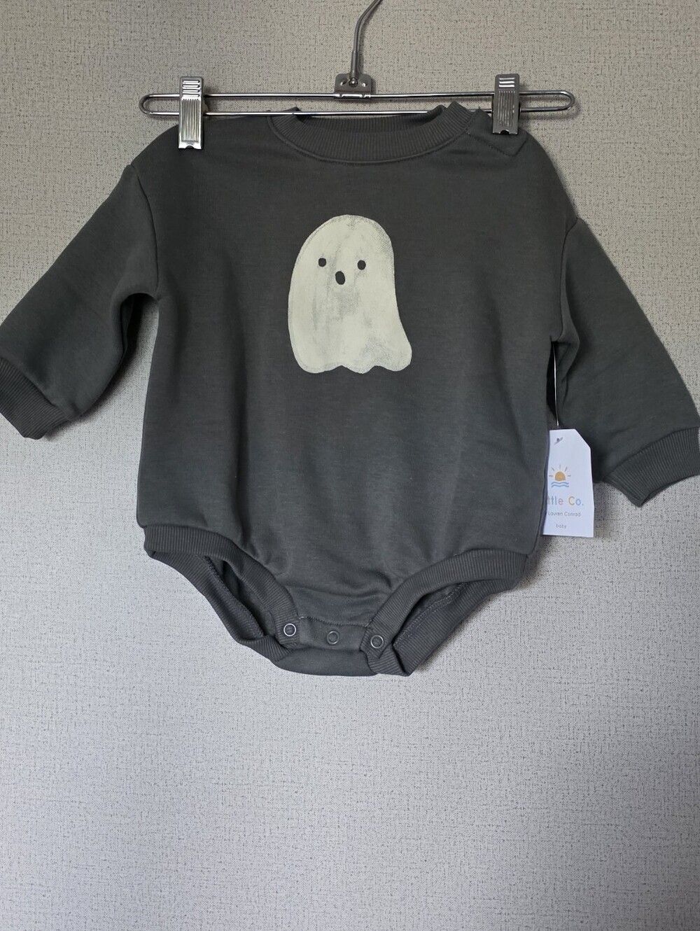 Ghost Graphic Olive-Tone Kids One-Piece Bodysuit